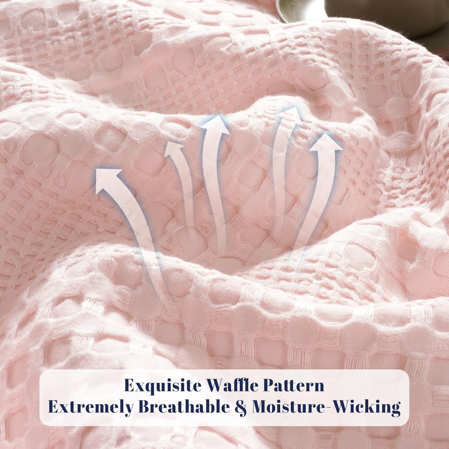 PHF Cooling Waffle Blanket Twin Size, Lightweight 60% Rayon Derived from Bamboo & 40% Cotton
