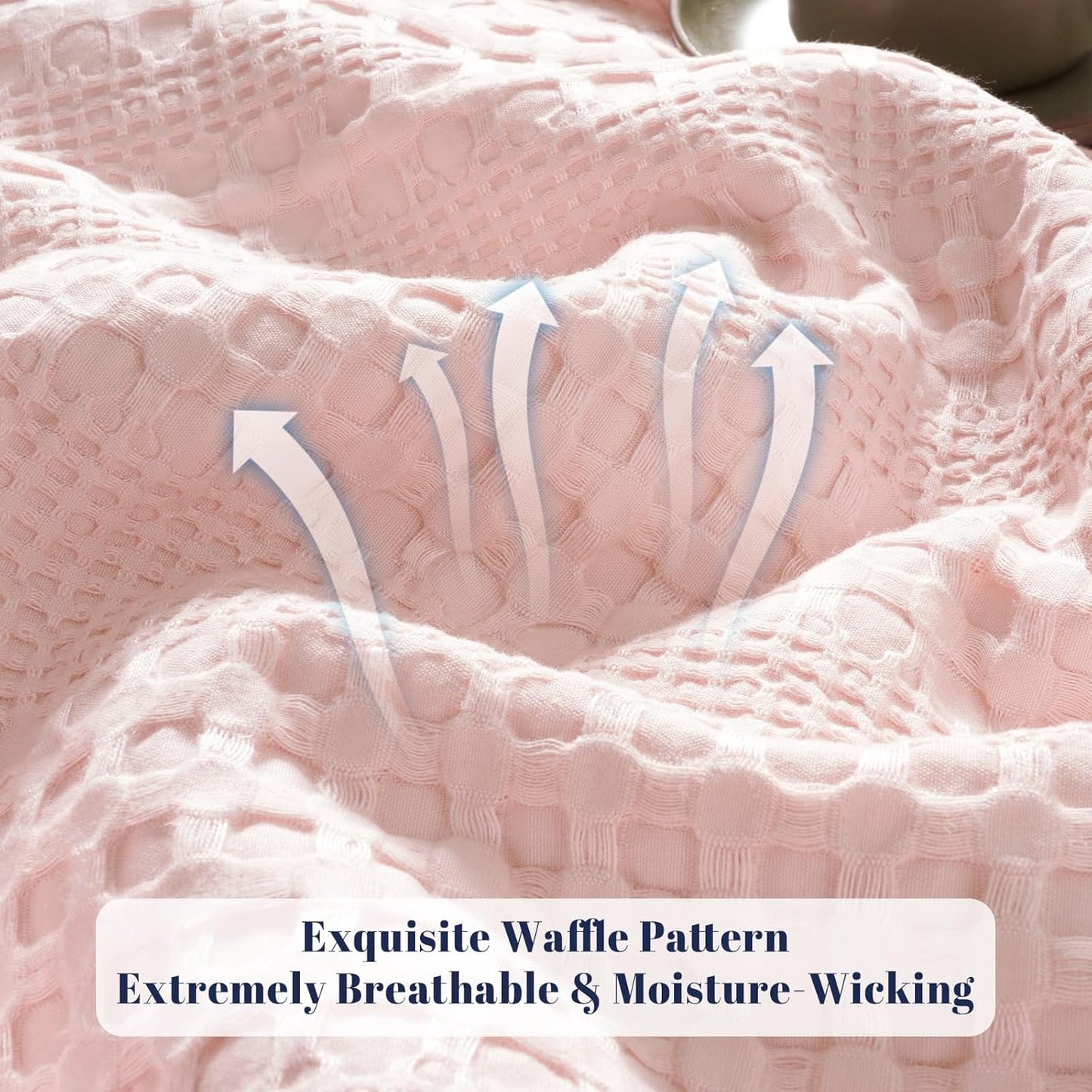 PHF Cooling Waffle Blanket Queen Size, Lightweight 60% Rayon Derived from Bamboo & 40% Cotton