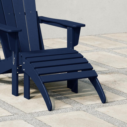 WestinTrends Outdoor Ottoman, Patio Adirondack Ottoman Foot Rest, All Weather Poly Lumber Folding