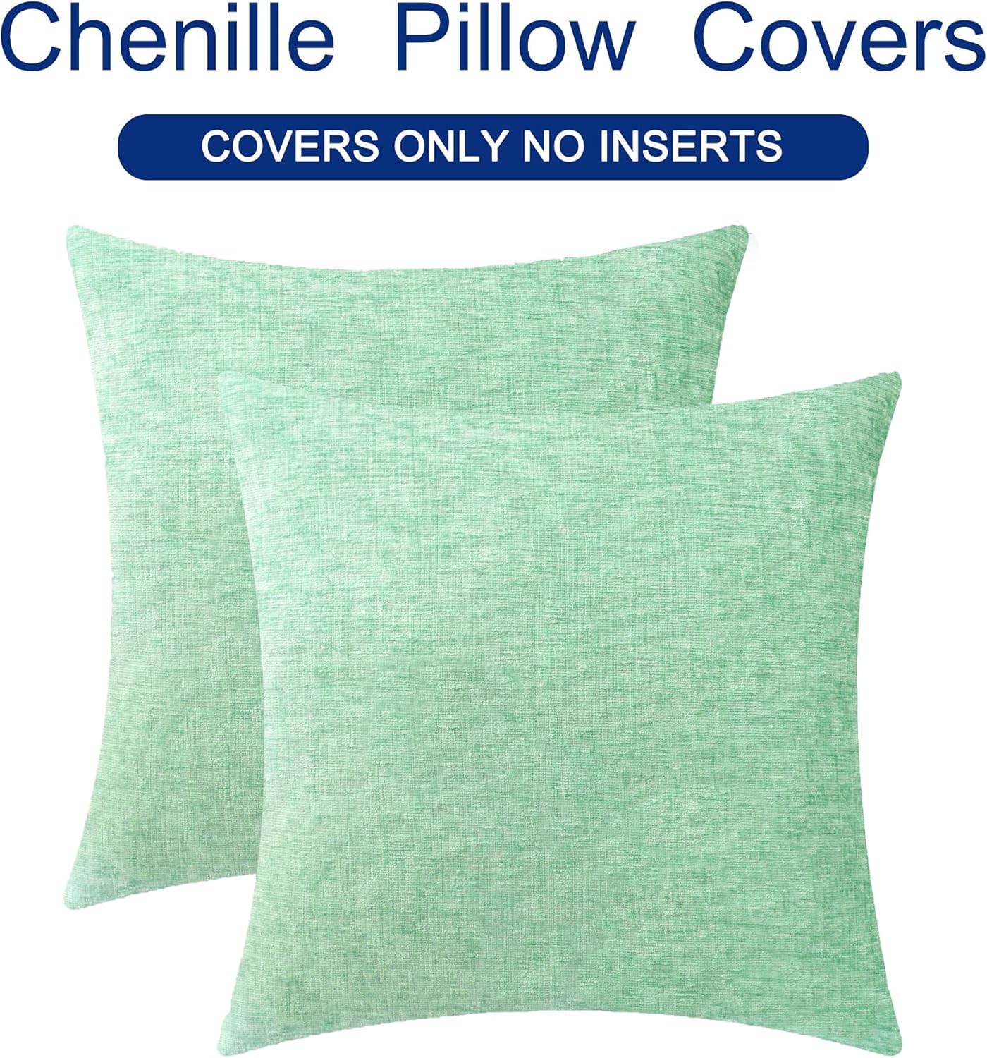 CaliTime Throw Pillow Covers Decorative 16 X 16 Inches Pack of 2 Cozy Chenille Cushion Cases for