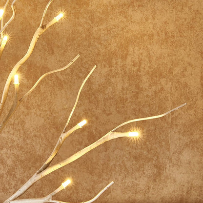 Hairui Lighted Easter Tree with Timer, Tabletop Birch Tree with Lights 18IN 24 LED for Fireplace