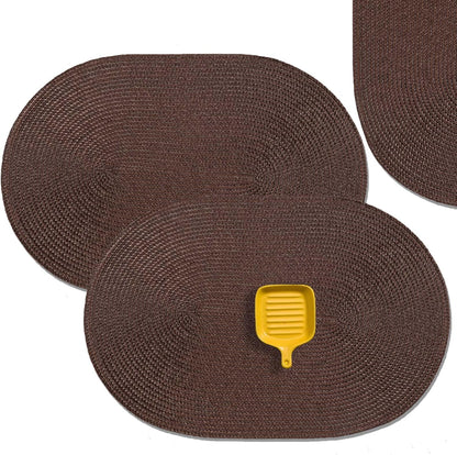 AHHFSMEI Placemats Set of 4 for Dining Table Washable Woven Vinyl Non-Slip 18x12 inches Placemat