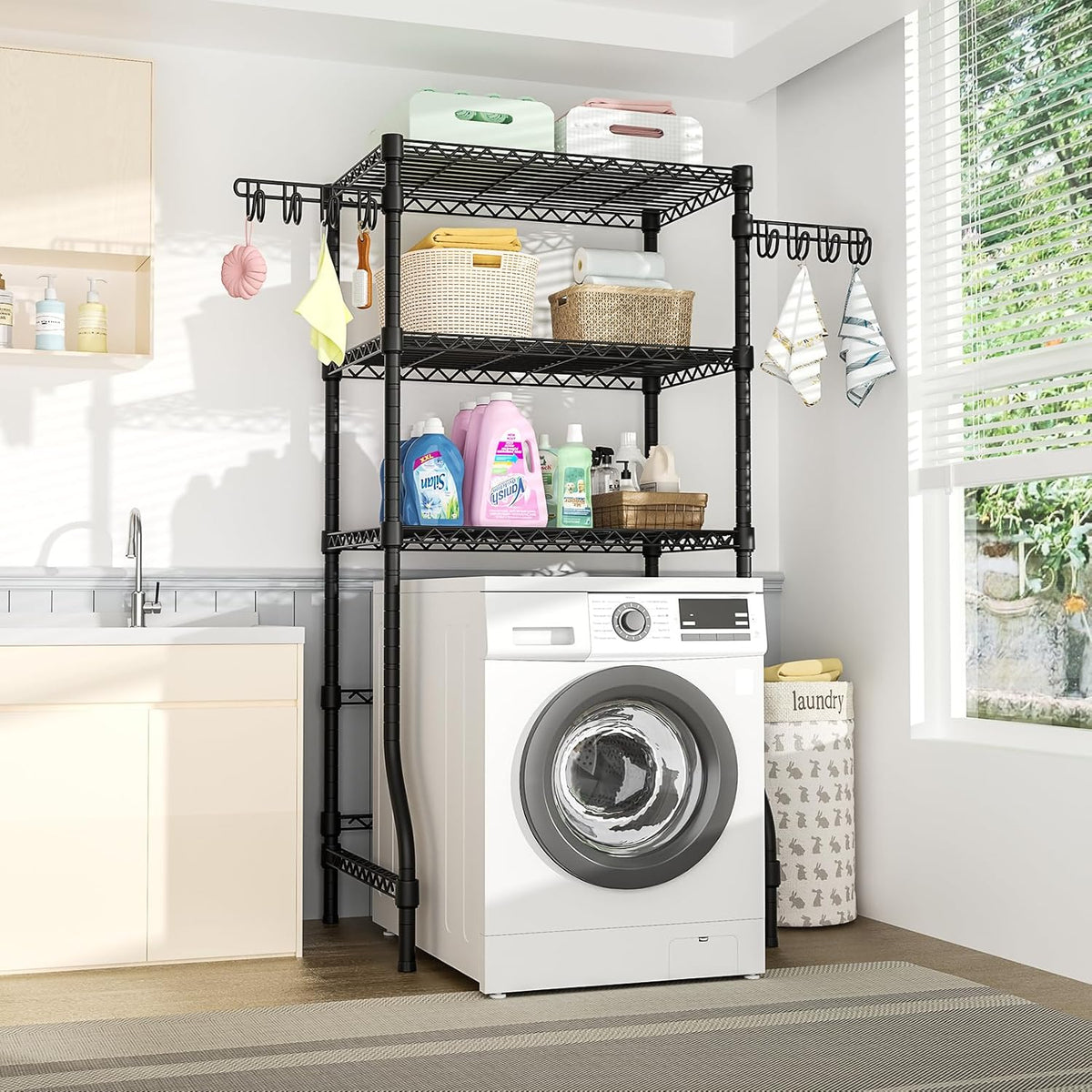 Ulif U8 Laundry Room Storage Organizer, Over The Washer and Dryer Storage Shelves for Laundry