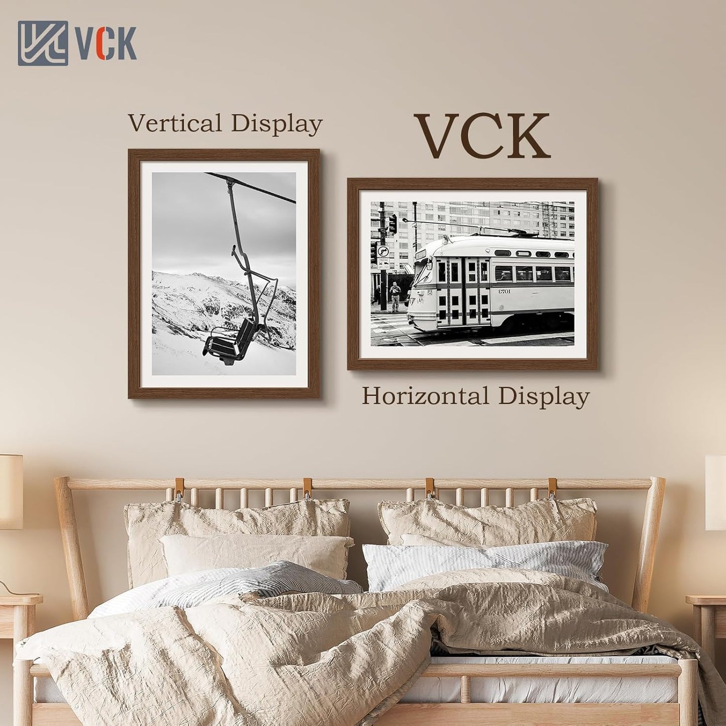 VCK 18x24 Brown Poster Frame 3 Pack, Wood Picture Frame with Exclusive Wood Grain, Wall Mounting