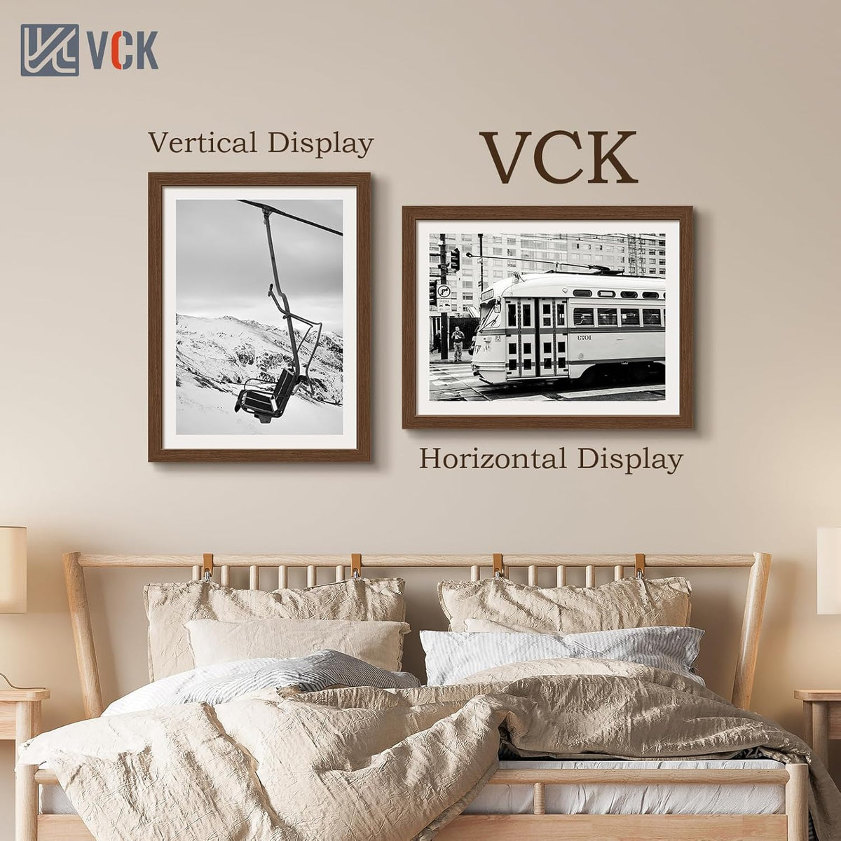 VCK 18x24 Brown Poster Frame 3 Pack, Wood Picture Frame with Exclusive Wood Grain, Wall Mounting