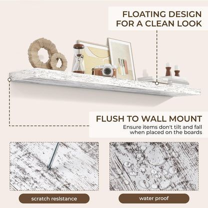 RICHFOCUS 72Inch Floating Shelves for Wall 2 Pack Shelves for Bedroom|Kitchen|Bathroom Wall Mounted