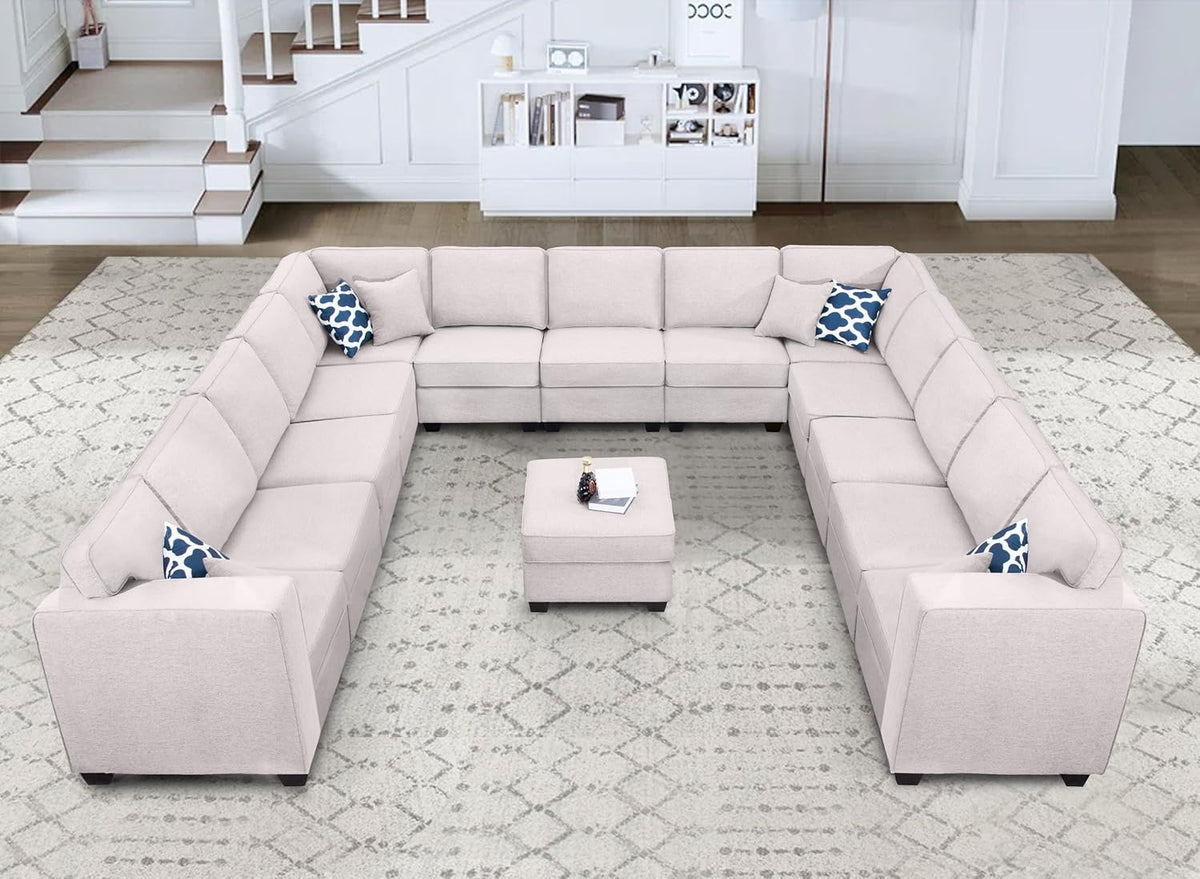 L Lengend Vansen Modular Sectional Sofa U Shaped Couch with Ottoman Modern Reversible Corner