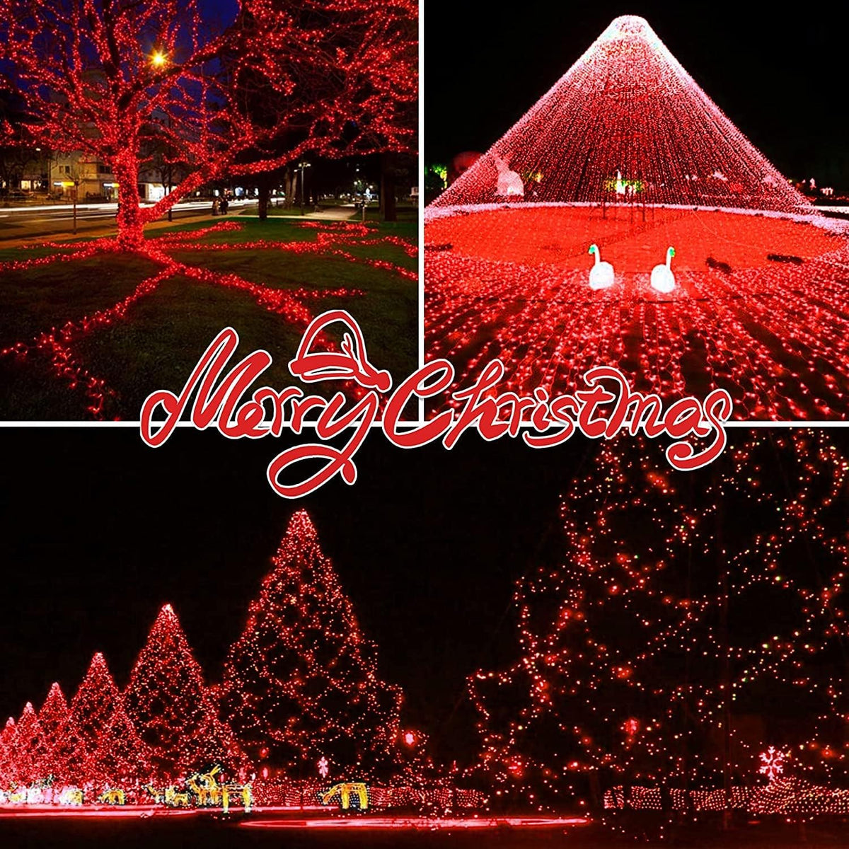 150LIGHTS RED Extra-Bright with End Connectors Christmas Decorative Lights 9.72m UL Certified Mini