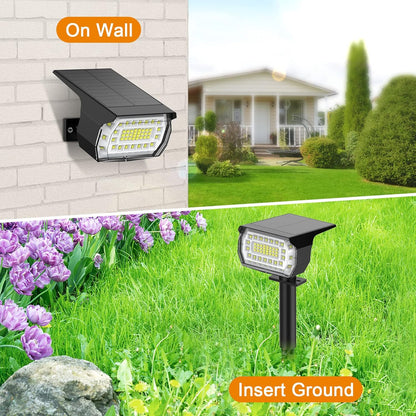 LANSOW Solar Spot Lights Outdoor, [2 Pack/57 LED] 2-in-1 Solar Landscape Spotlights, 3 Modes IP65