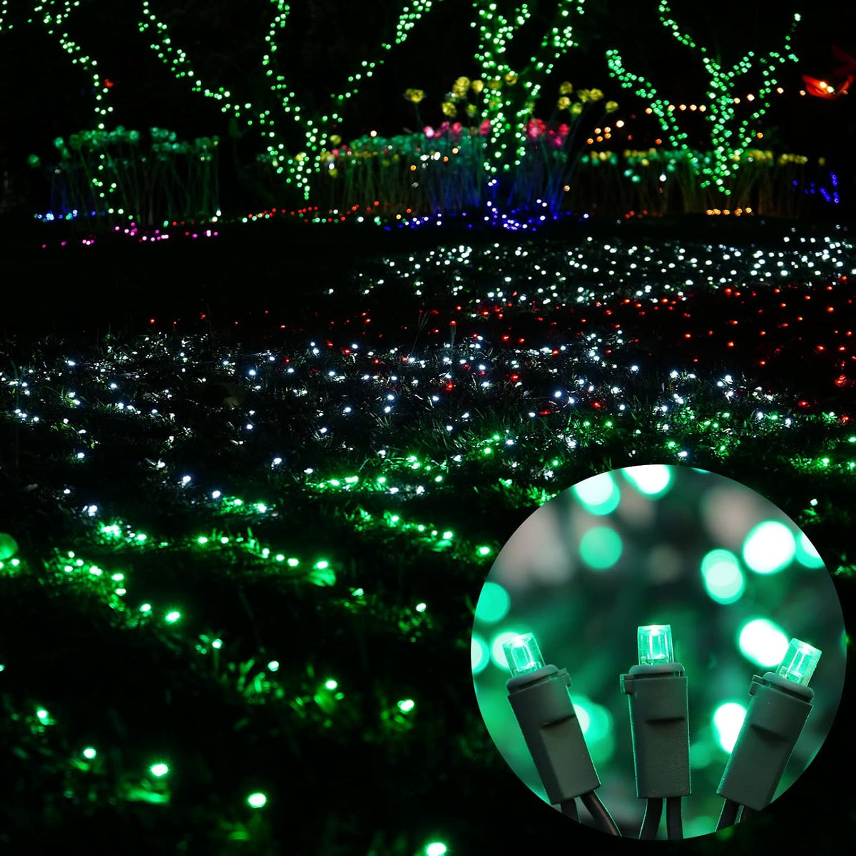 100 Count Green- String Lights - 21.6FT LED Christmas Lights, Mini led Lights for Indoor Outdoor
