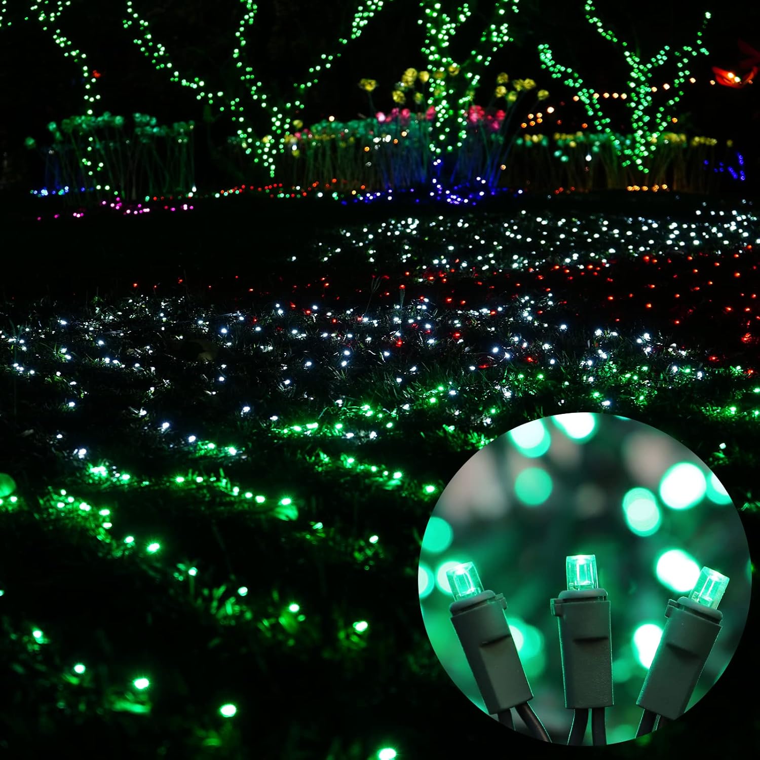 100 Count Green- String Lights - 21.6FT LED Christmas Lights, Mini led Lights for Indoor Outdoor