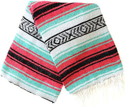 Del Mex Classic Mexican Blanket, Large Authentic Woven Falsa Throw (70"x50"), Artisan Southwest