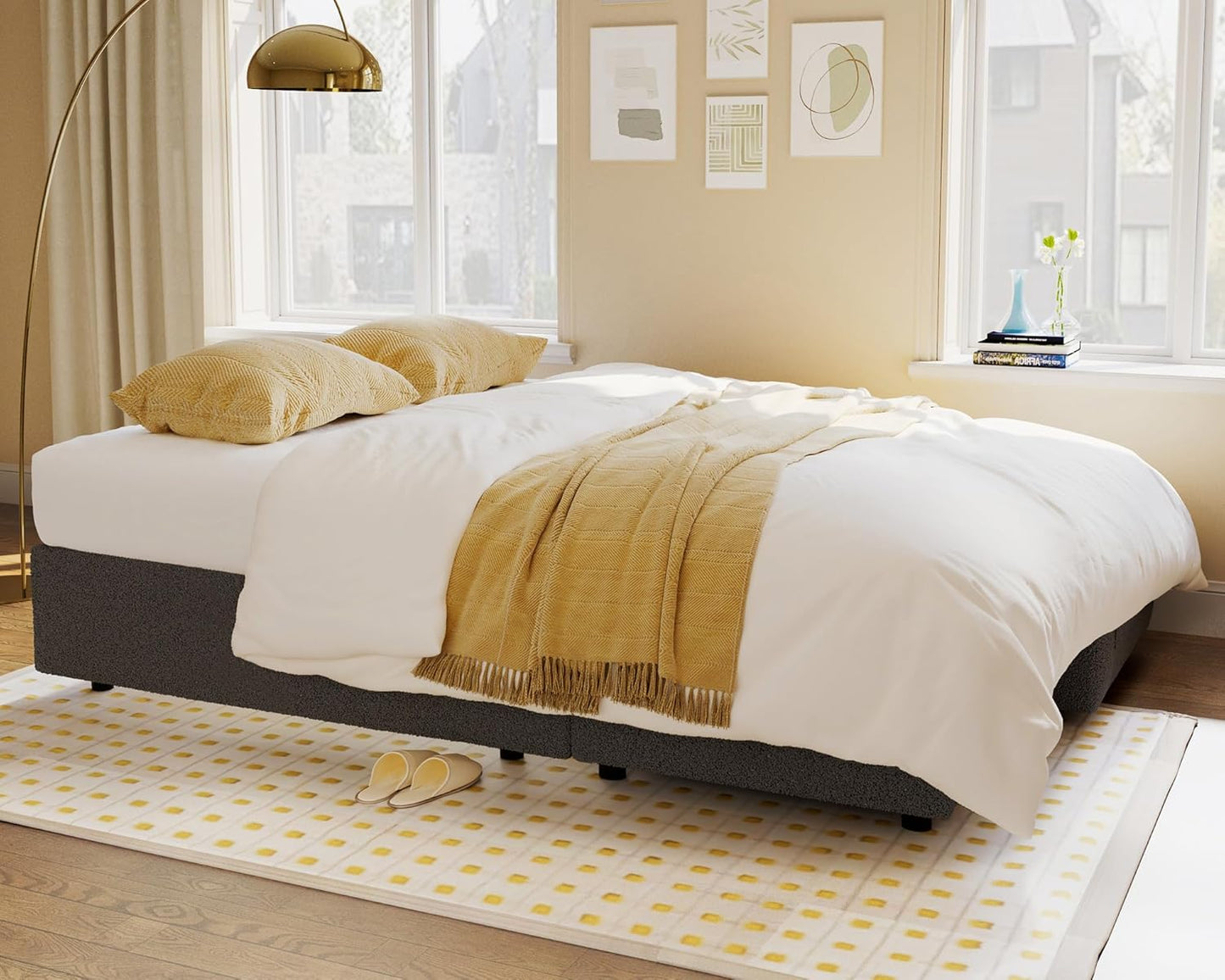 VanAcc Sofa Bed, Sleeper Sofa with Storage Chaise- 2 in 1 Pull Out Couch Living Room, Comfy Sleeper