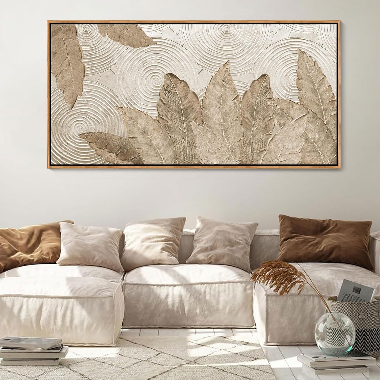 Minimalist & Modern Art for Bedroom Decor Framed Abstract Artwork for Walls Neutral & Contemporary
