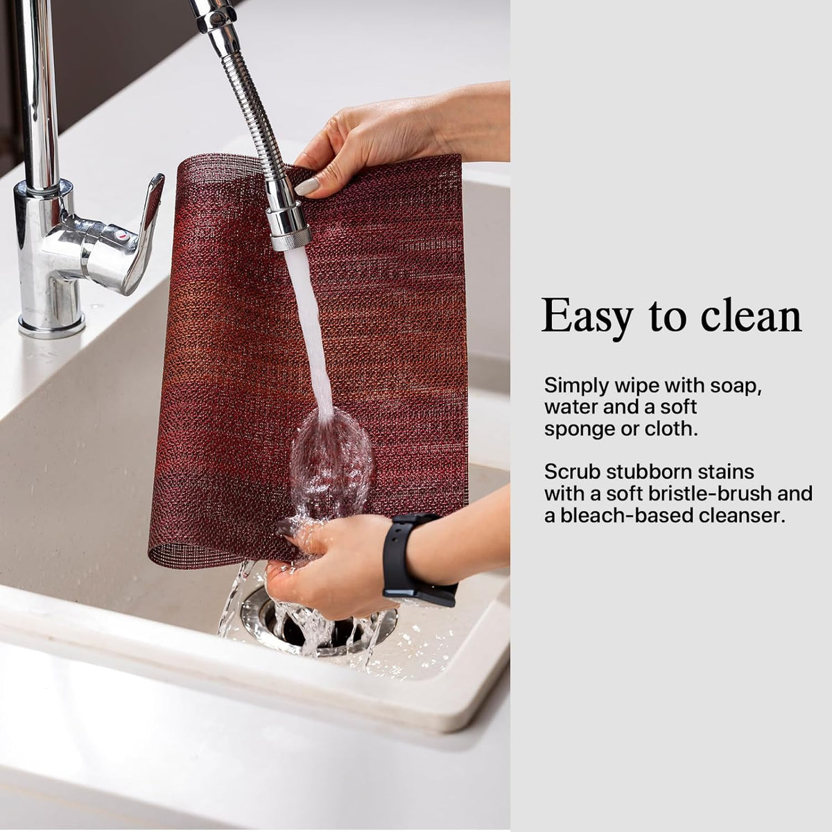Placemats Set of 12 - Easy Clean Woven Vinyl Placemats for Dining Table, Indoor/Outdoor Place Mats