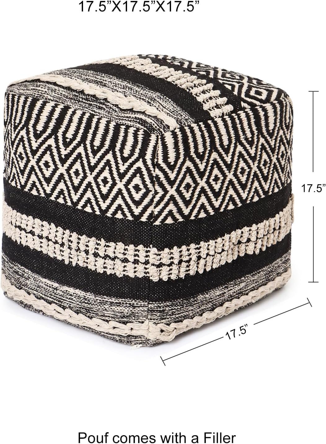 REDEARTH · Tufted Pouf Ottoman with Filler Textured Storage Cube Bean Bag Pouffe Footrest for