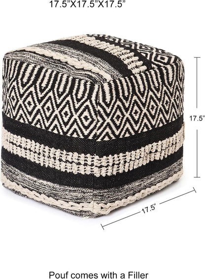 REDEARTH · Tufted Pouf Ottoman with Filler Textured Storage Cube Bean Bag Pouffe Footrest for