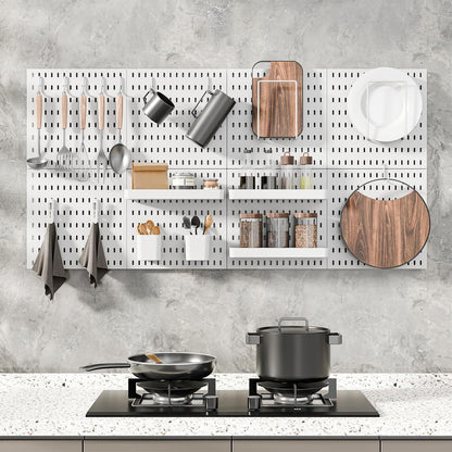 Pegboard Combination Kit, 25.2" x 25.2" Wall Mounted Storage Set with 4 Pegboards & 20 Accessories