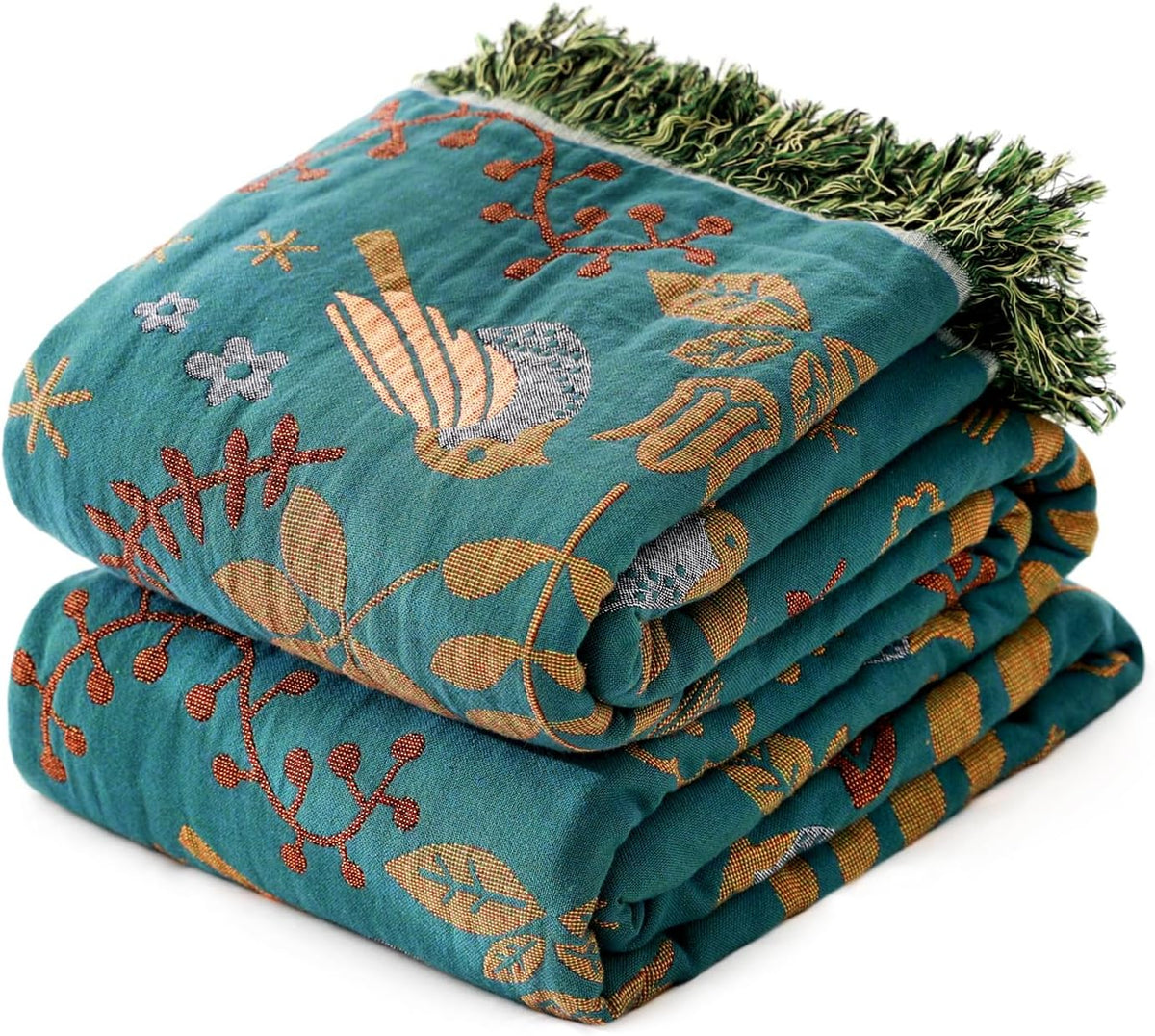 MSGKV Boho Throw Blanket Cotton Blanket for Couch and Sofa Cover for Living Room Summer Throw Cozy