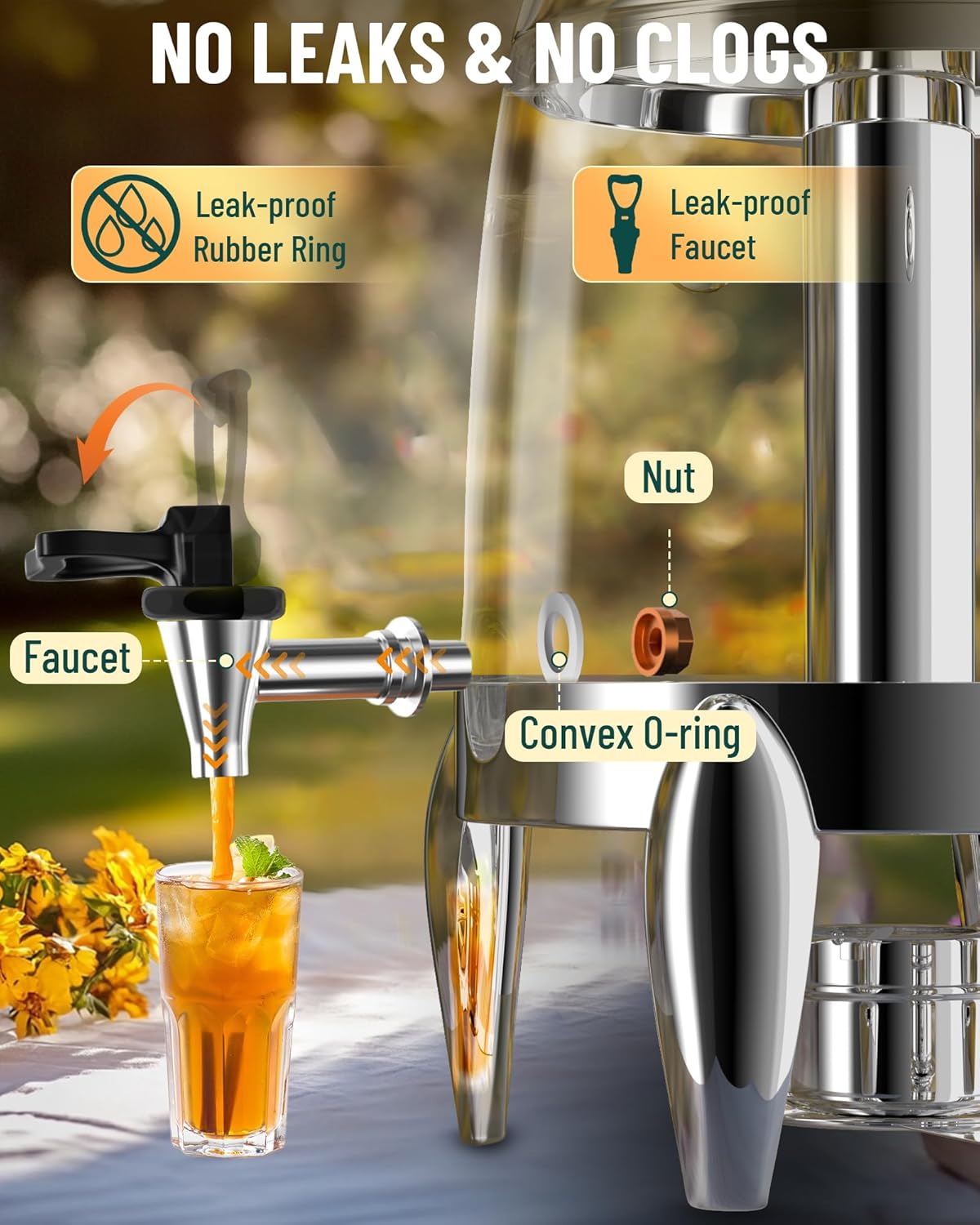 WantJoin Beverage Dispenser With Stand - 3.2 Gallon Drink Dispenser With Ice Core & Fuel Holder