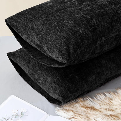 CaliTime Throw Pillow Covers Decorative 20 X 26 Inches Pack of 2 Cozy Chenille Standard Pillow