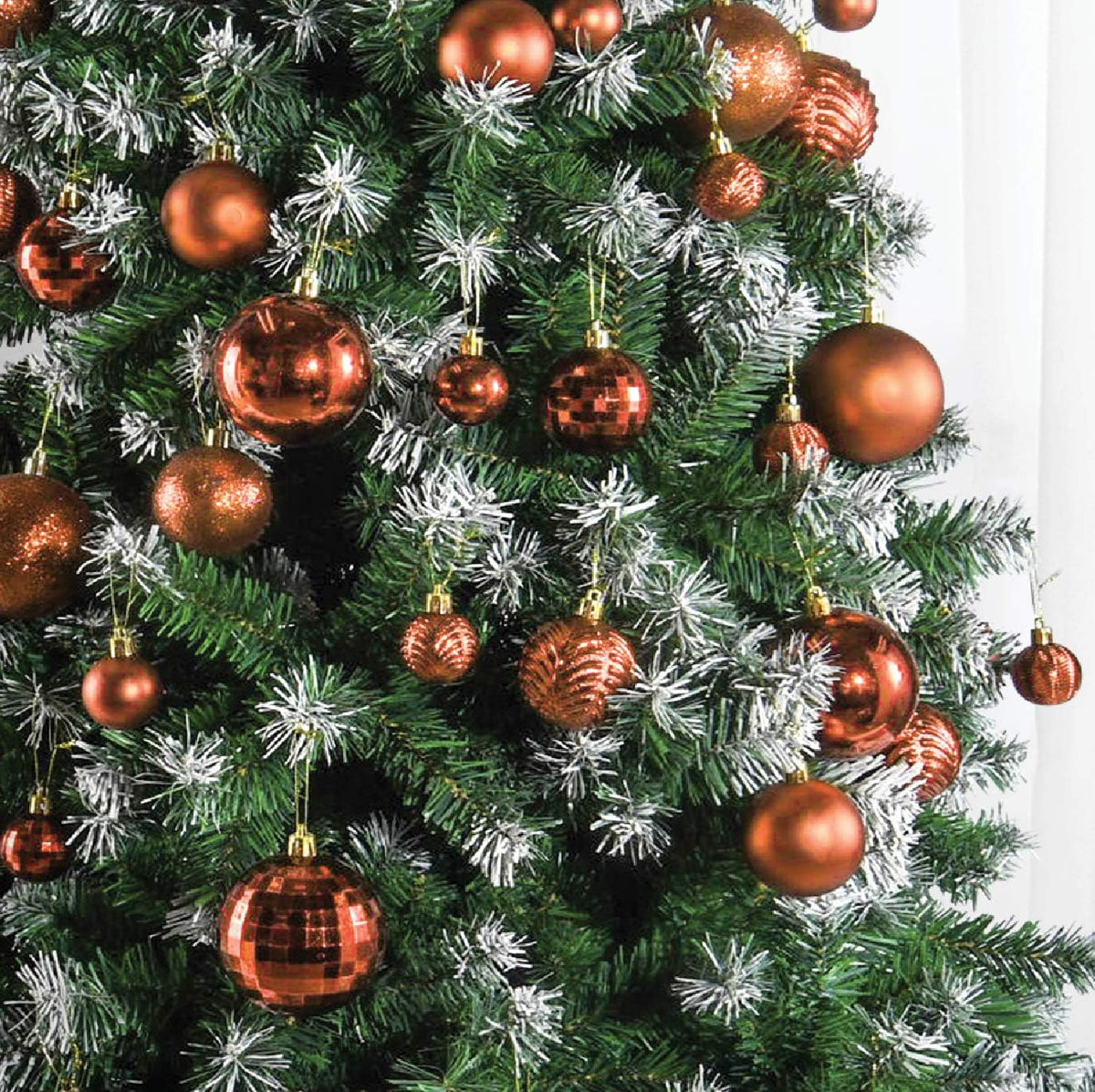 PREXTEX Christmas Tree Ornaments - Copper Orange Christmas Ball Ornaments Set for Christmas