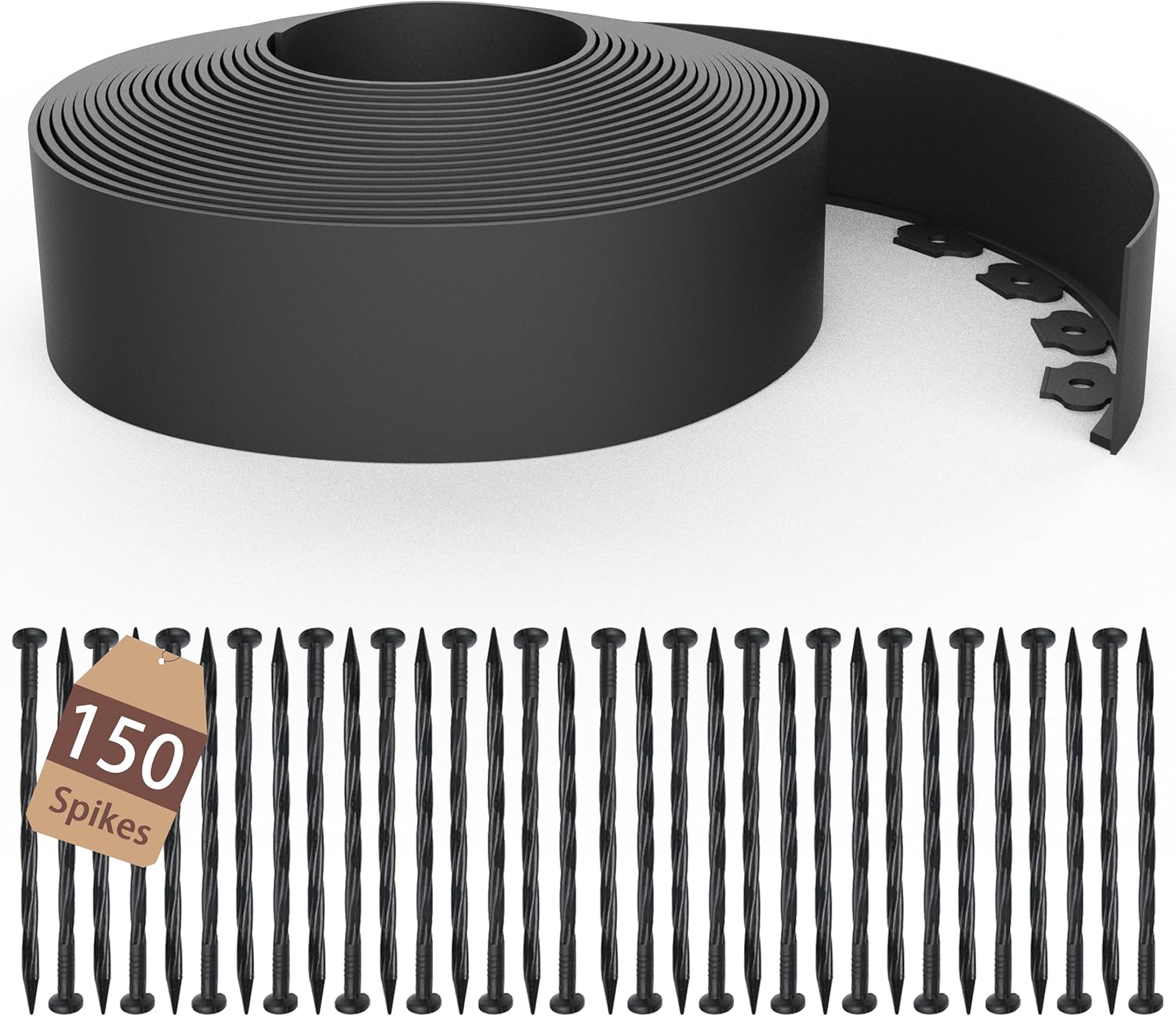 4 inch Tall Landscape Edging Kit 80FT Garden Edging with 150 Spikes for Lawn Edging and Flower Beds