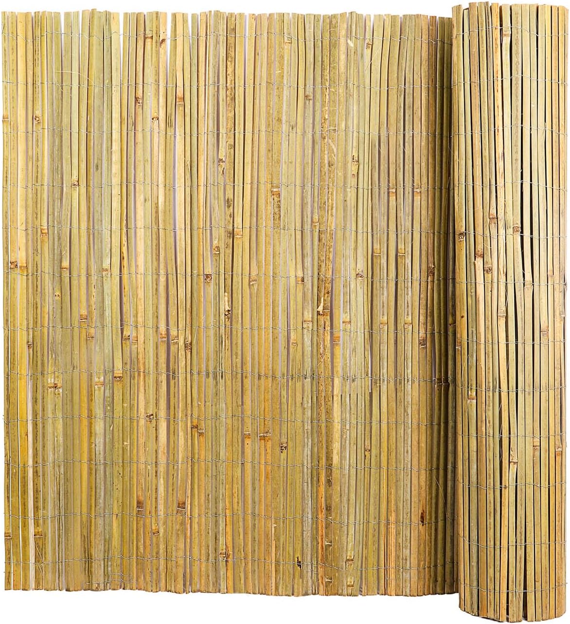 Natural Bamboo Slat Screening,6FT x 13FT Bamboo Fence Panel for Garden Privacy Fence Screen for
