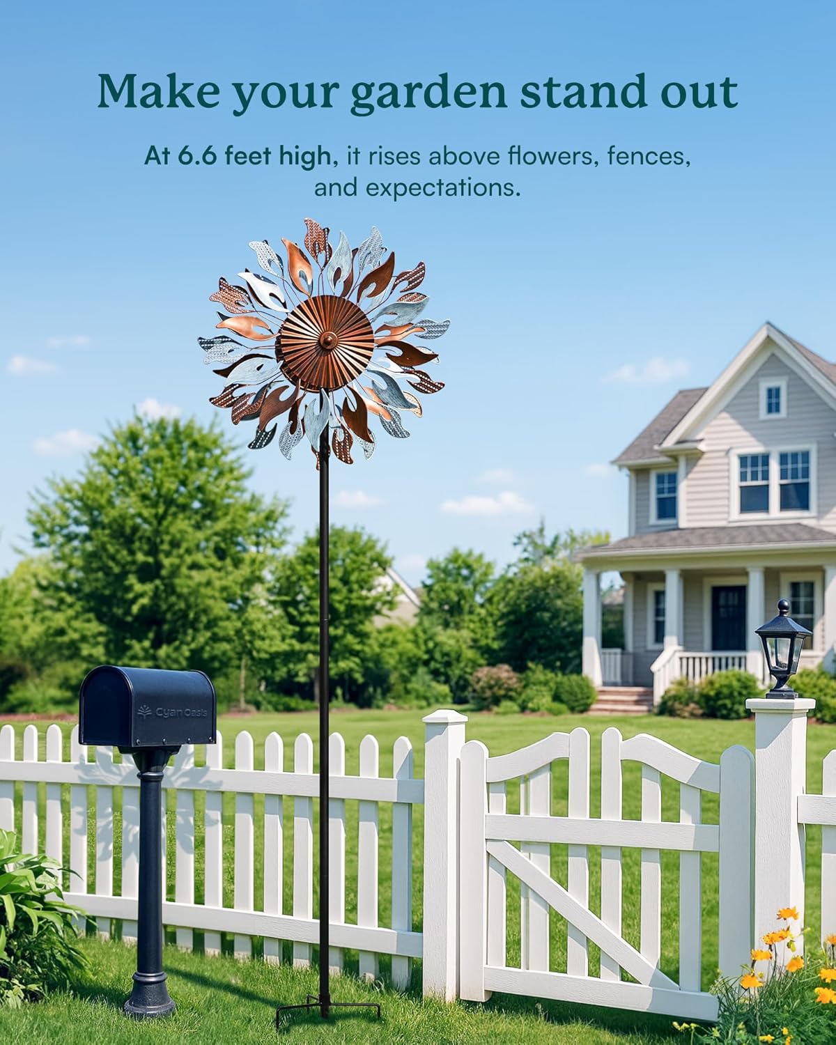 Wind Spinners Yard Garden - Large Wind Sculptures & Spinners with Stake, Kinetic Metal Windmill