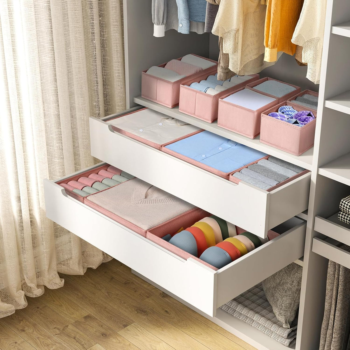 DIMJ Drawer Organizer Clothes 15 Pack - Foldable Dresser Organizer for Nursery, Bedroom, Closet