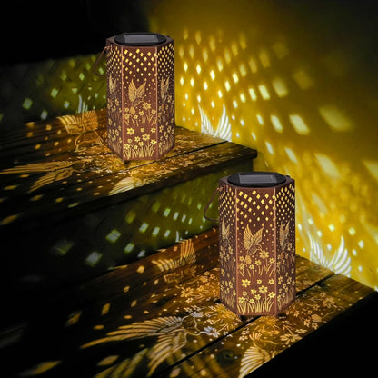 2 Pack Hummingbird Solar Lanterns Outdoor Waterproof - Birthday Gifts for Women, Men, Mom, Solar