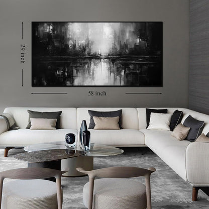 Abstract Painting Canvas Wall Art Living Room Black Wall Decor for Bedrom Home Office Decor Large