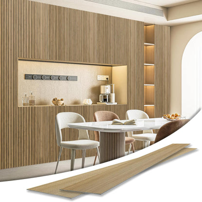 Art3d 4-Pack Glue-On Fine Bar Wainscoting Panel for Interior Wall Decor - 104 x 12 Inch Polystyrene