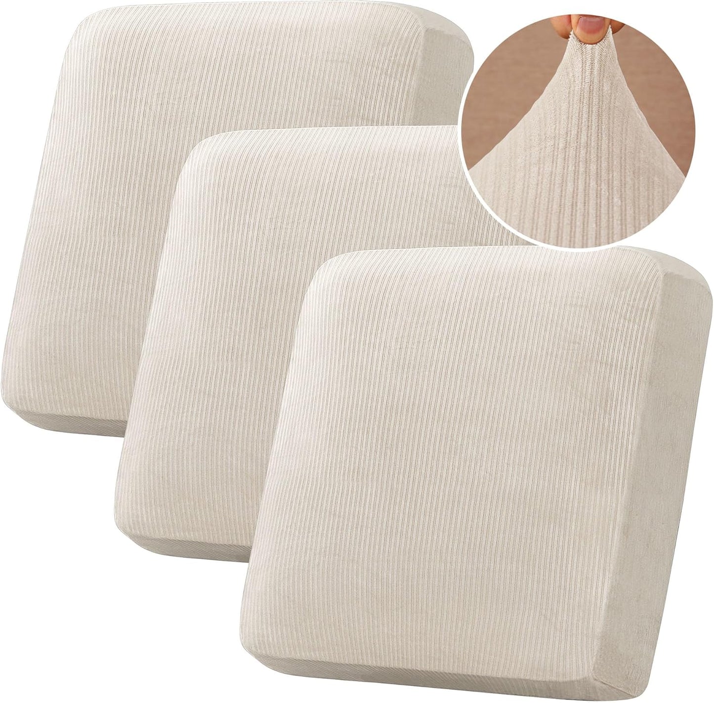 H.VERSAILTEX Velvet Stretch Couch Cushion Cover Plush Cushion Slipcover for Chair Loveseat Sofa