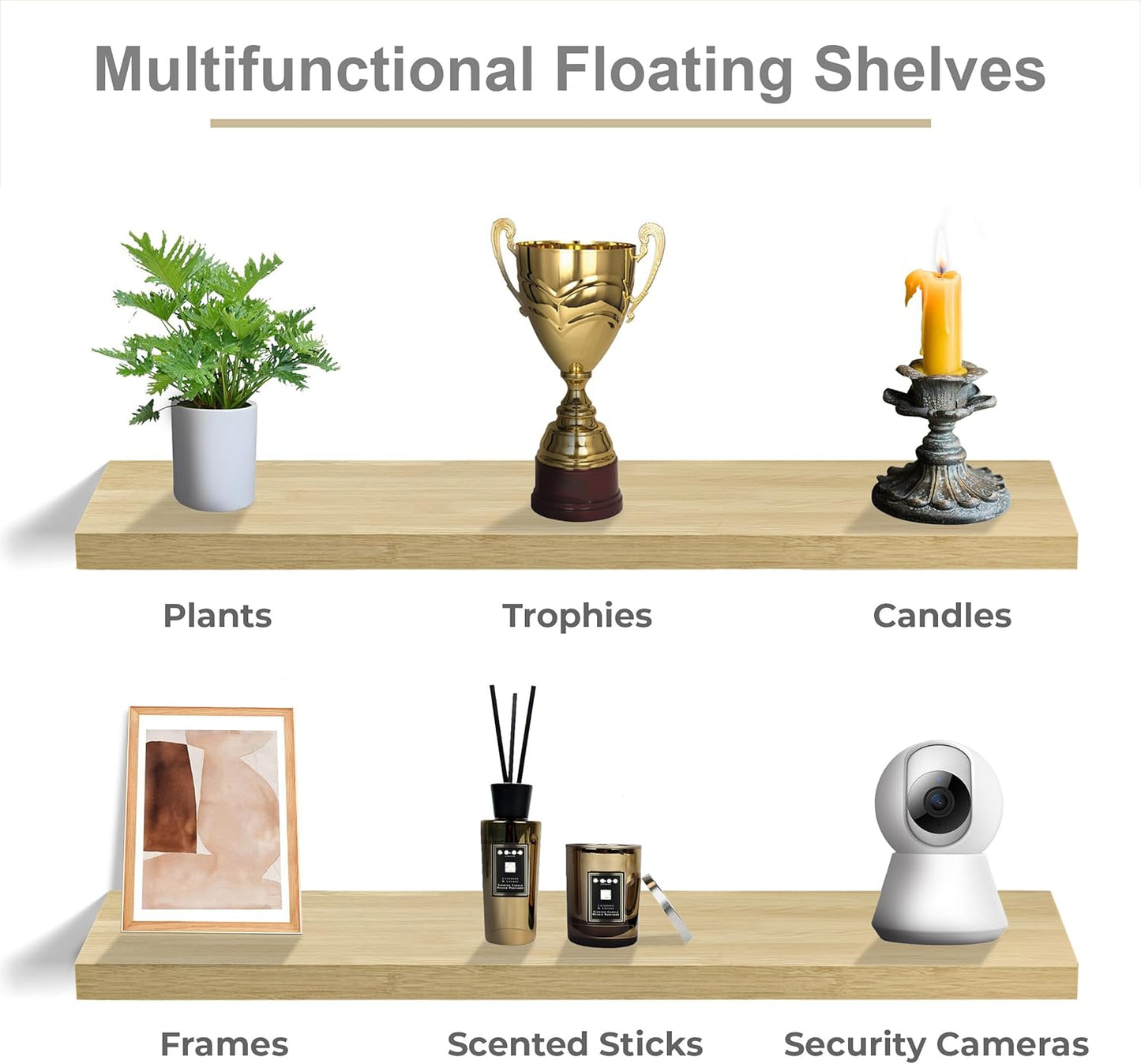 Sorbus Floating Shelves for Wall - 48 Inch Long Bathroom Shelves, Wall Decor for Bedroom, Kitchen