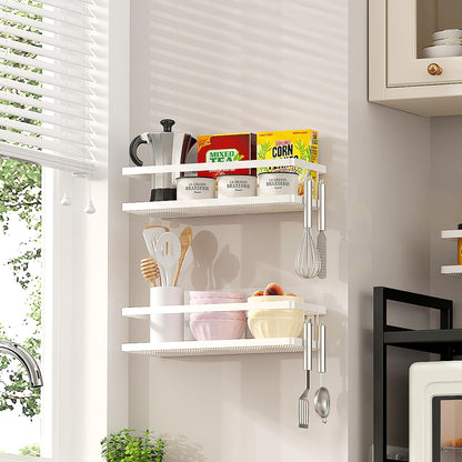 PUSDON Hanging Storage Baskets Organizer Wall Mount, Metal Wire Storage Bin Rack for Kitchen