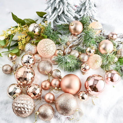 LANGXUN 36pcs Champagne Gold Christmas Tree Decorations Balls, Bolas De Navidad, 2025 Christmas