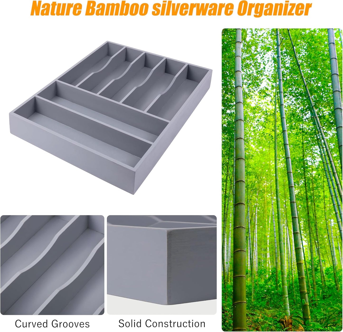 Kitchen Silverware Drawer Organizer and Storage Organizador Small De Cucharas y Tenedores Cubiertos