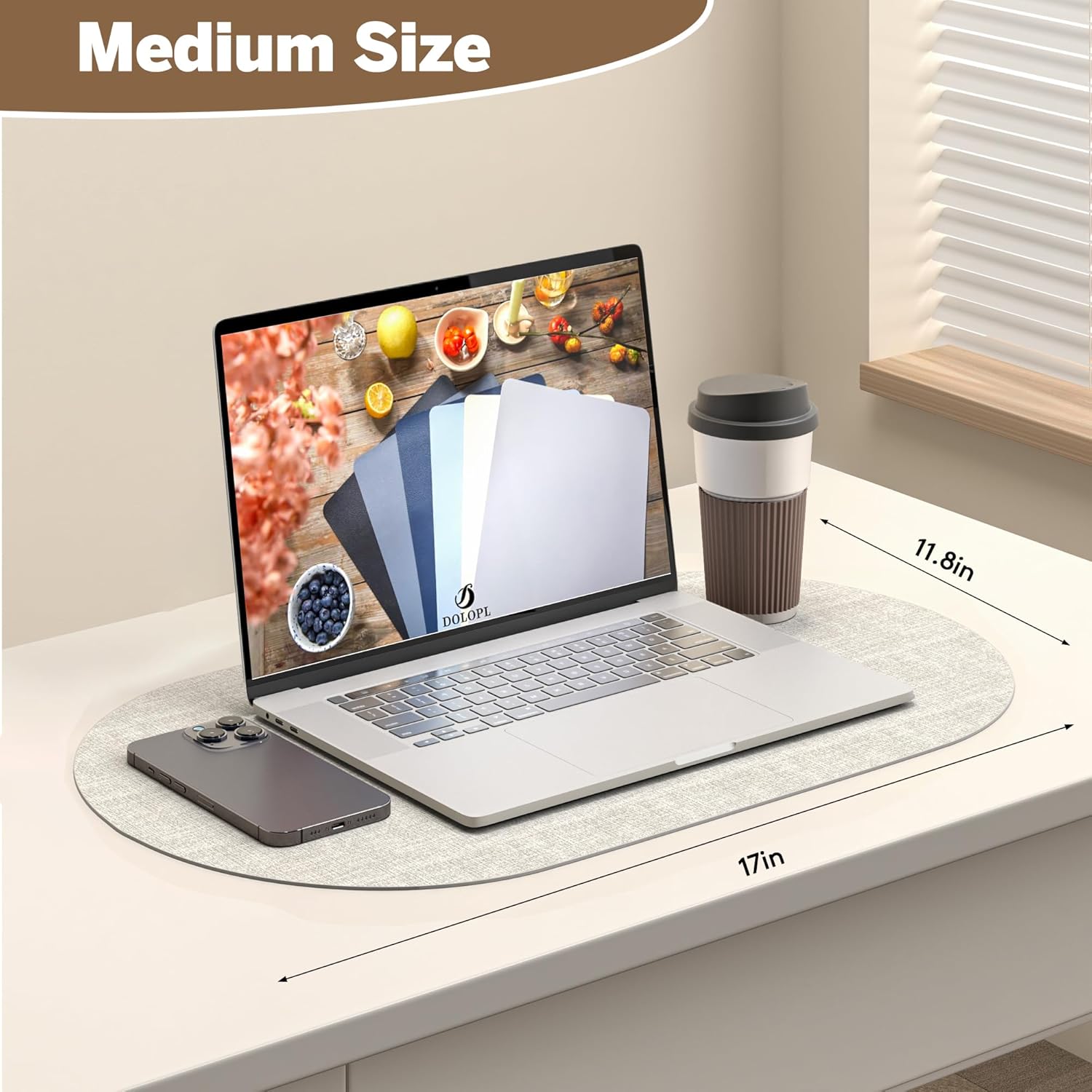 DOLOPL Placemats Set of 6, Oval Reversible Wipeable & Heat Resistant Place Mats, Modern Faux