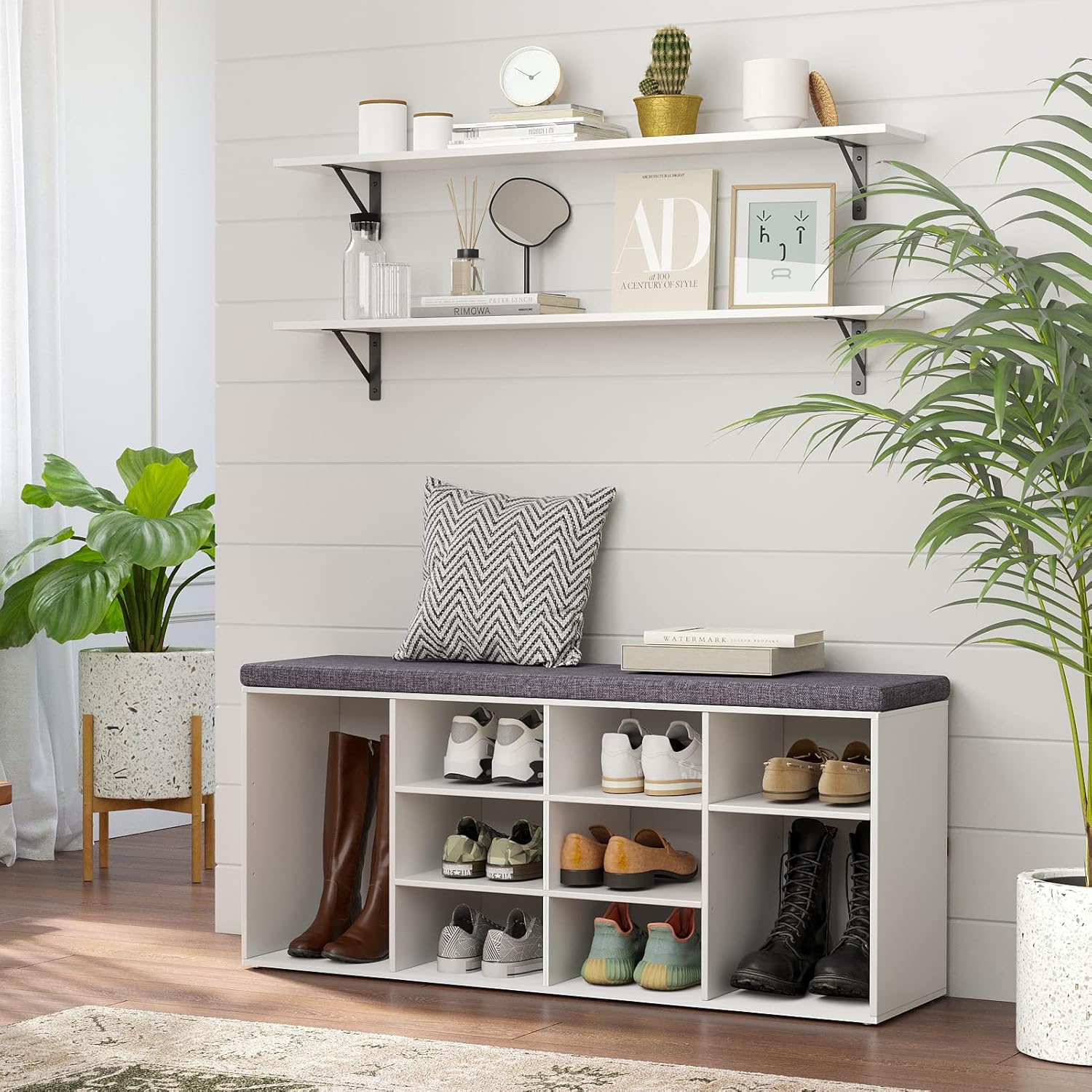 DINZI LVJ Long Wall Shelves, 47.3Inch Wall Mounted Shelves Set of 2, Extra Large Wall Storage