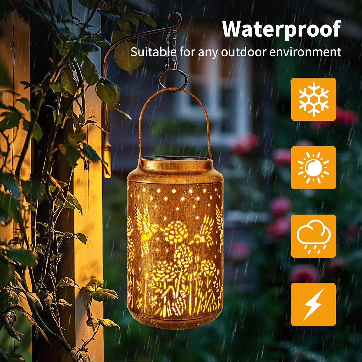 Brizled Hummingbird Solar Lanterns Outdoor, Decorative Mothers Day Gifts for Women Mom Grandma