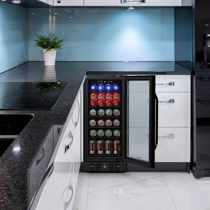 Newair 24" Wine and Beverage Refrigerator 20 Bottle and 70 Can Capacity, Built-in or Freestanding