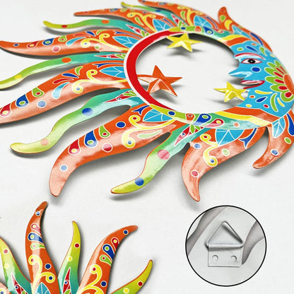 Limygus 3D Print Sun Wall Hanging, Wall Sculpture, Metal Wall Art Indoor/Outdoor Decor - 9”