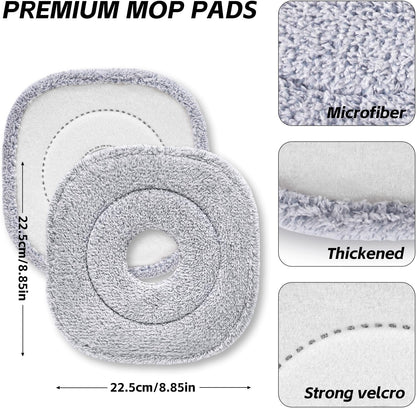 9 Inch Square Microfiber Mop Pad Refill Compatible with True & Tidy Mop System and Most 9 Inch
