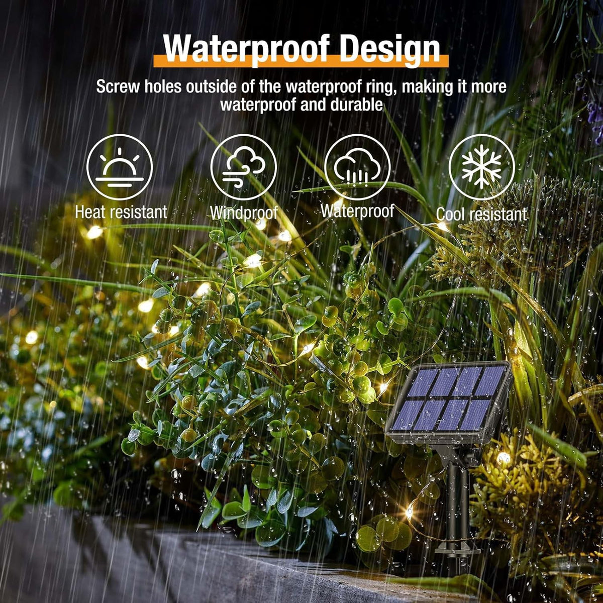 4 Pack Solar String Lights Outdoor - 320LED 132FT Solar Fairy Lights Outside Waterproof 8 Modes