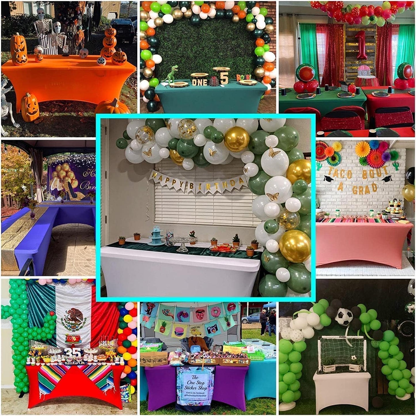 IVAPUPU 6FT Table Cloth for Rectangular Fitted Events Stretch Burgundy Table Covers Washable Cover