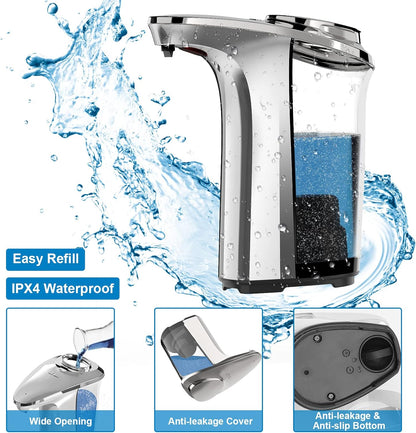 Automatic Soap Dispenser, Touchless Dish Soap Dispenser 17oz/500ml with Upgraded Infrared Sensor, 5