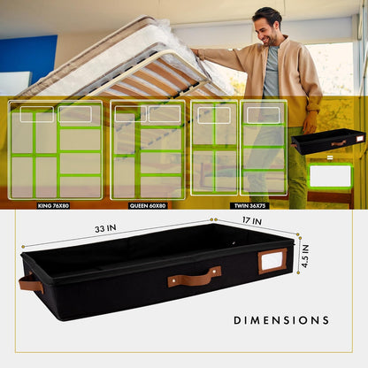 HOMELUX THEORY 2pc Low Profile Under Bed Storage Containers, Thin Under Couch Storage Organizer