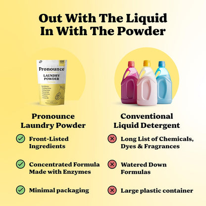 Pronounce Laundry Detergent Powder Alternative | Earth-Derived Ingredients, Eco-Friendly, Safer for
