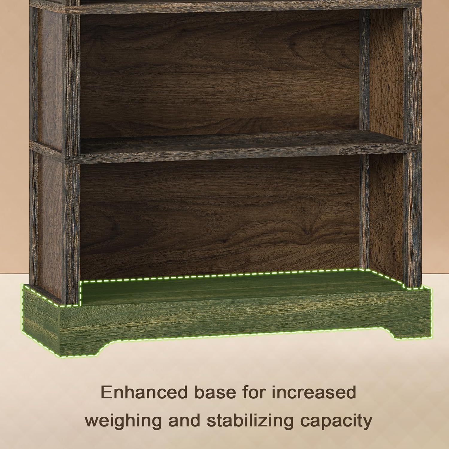 TVU 5-Shelf Wood Bookcase, 65 Inch Tall Bookshelf with Storage, Floor Standing Display Book Shelf